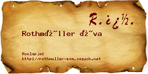 Rothmüller Éva névjegykártya